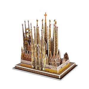 Puzzle 3d de la basilique de la sagrada família à barcelone. Comprend 33 pièces.