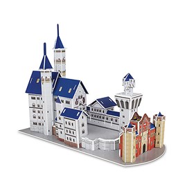 Puzzle 3d du château de neuschwanstein en allemagne. Comprend 40 pièces.