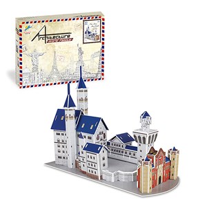 Puzzle 3d du château de neuschwanstein en allemagne. Comprend 40 pièces.