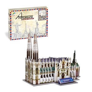 Puzzle 3d de la cathédrale saint-patrick à new york. Comprend 71 pièces.