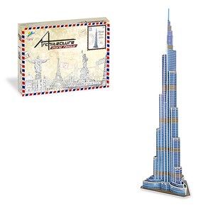 Puzle 3d du burj khalifa à dubaï. Comprend 71 pièces.