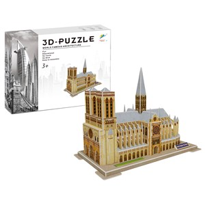 Puzzle 3d de la cathédrale notre-dame à paris. Comprend 77 pièces.