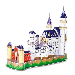 Puzzle 3d du château de neuschwanstein en allemagne. Comprend 98 pièces.