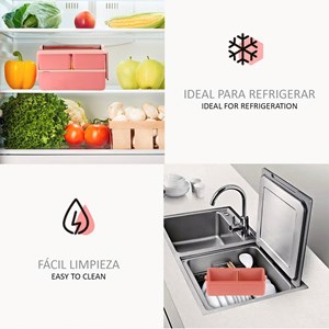 Boîte hermétique à 2 niveaux, pour conserver des aliments, de 1400ml.