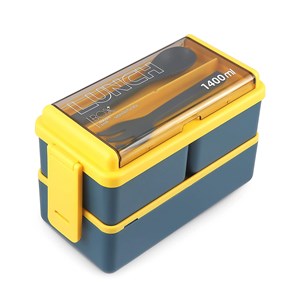 Boîte hermétique de 2 étages, pour conserver les aliments, de 1400ml.