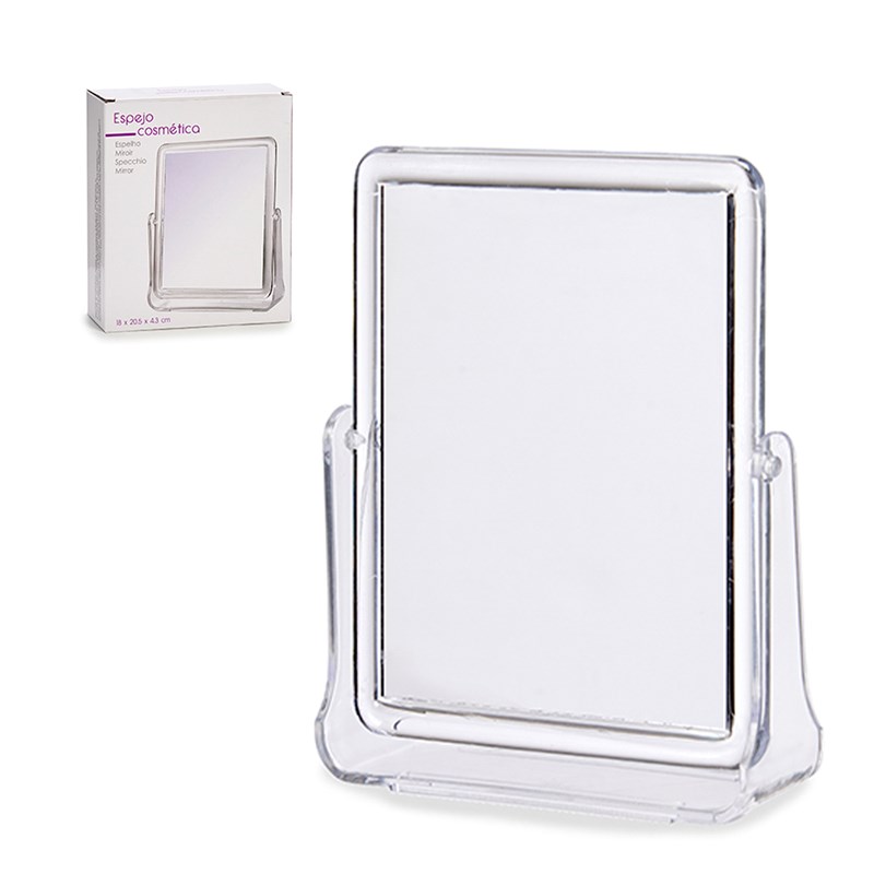 Miroir rectangulaire avec support. 20,5x18cm.