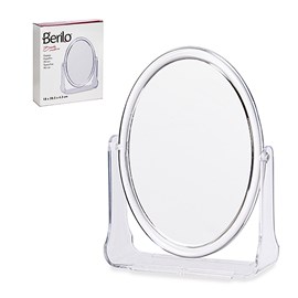 Miroir ovale avec support. 20,5x18cm.