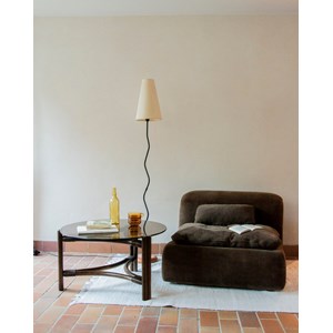 Table basse en rotin et verre n°307