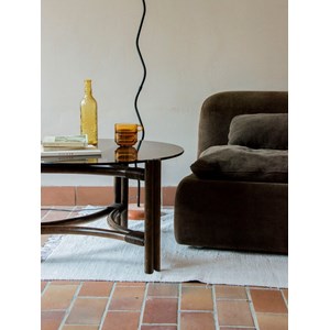 Table basse en rotin et verre n°307