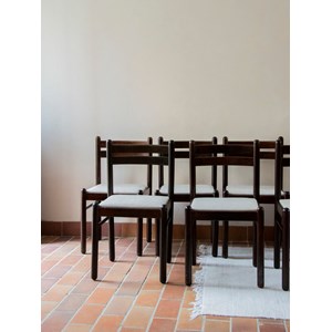 Lot de 7 chaises en velours côtelé n°968