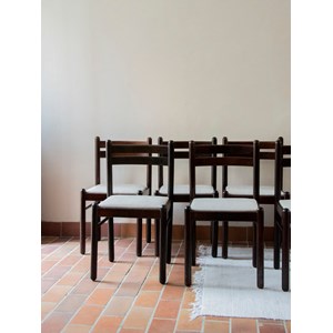 Lot de 7 chaises en velours côtelé n°968