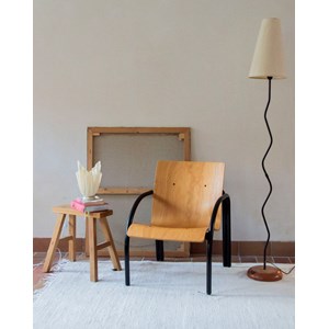 Fauteuil en bois et métal n°695