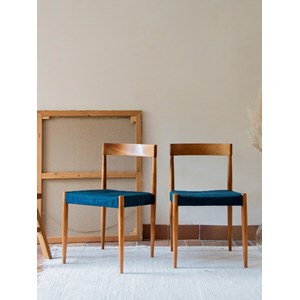 Paire de chaises en teck blond n°971