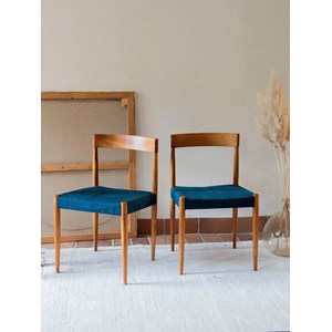 Paire de chaises en teck blond n°971