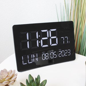 Horloge curve xxl écran incurvé heure température 2 alarmes