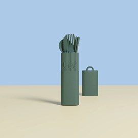 Kit de couvert bini vert foncé