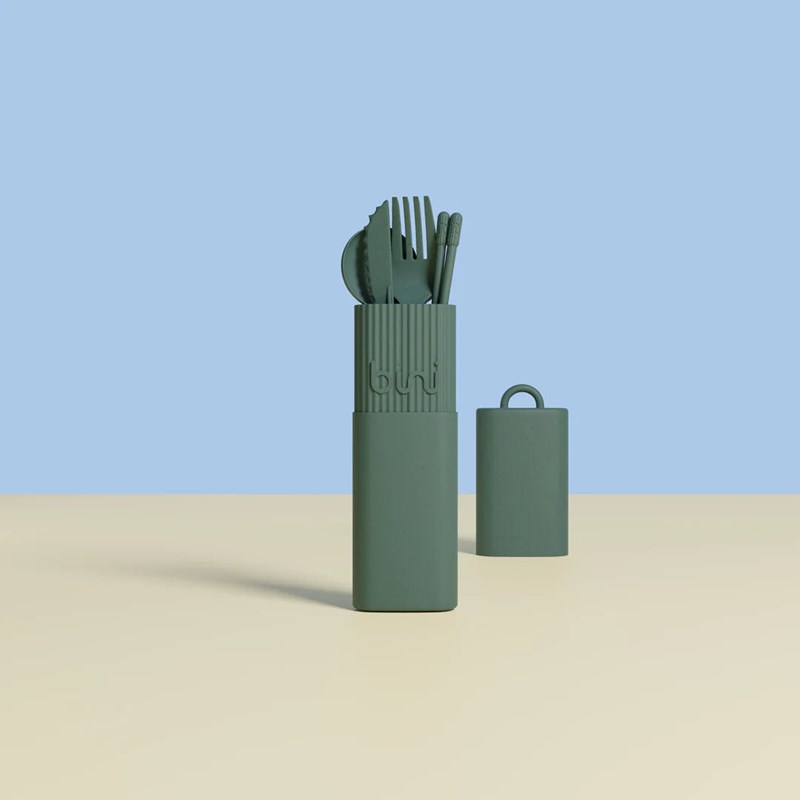 Kit de couvert bini vert foncé