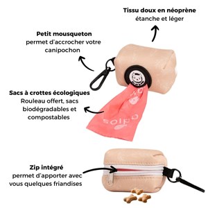 Distributeur de sacs à crottes (rouleau inclus) - beige tropical