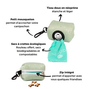 Distributeur de sacs à crottes (rouleau inclus) - vert pastel