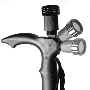 Bâton de marche 67-135 cm - grip eva - randonnée&nbsp;trekking - aluminium - led