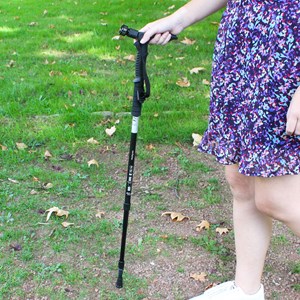 Bâton de marche 67-135 cm - grip eva - randonnée&nbsp;trekking - aluminium - led