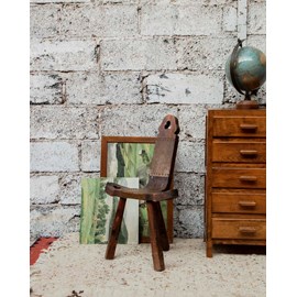 Chaise brutaliste en bois n°736