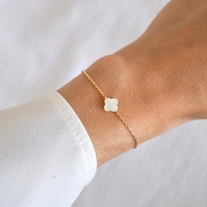 Bracelet trèfle Blanc