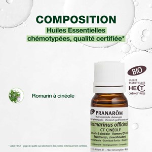 Pranarom - huile essentielle de romarin à cinéole - bio