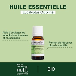 Pranarom - huile essentielle d'eucalyptus citronné - bio