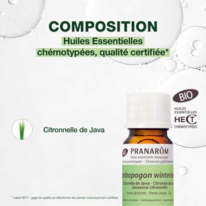Pranarom - huile essentielle de citronnelle de java - bio