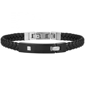 Bracelet souple christiano en acier 316l avec diamant blanc