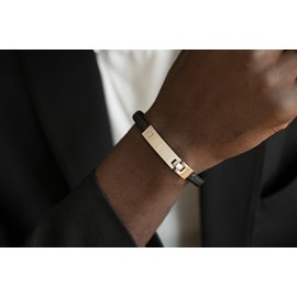 Bracelet souple christiano en acier 316l avec diamant blanc