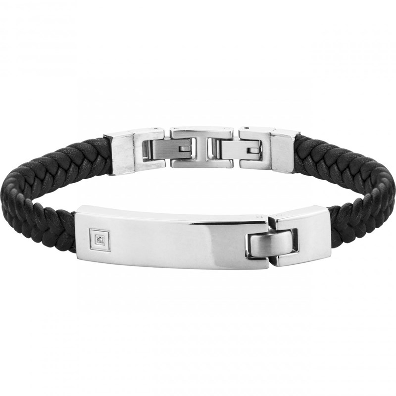 Phébus Bijoux - Bracelet souple christiano en acier 316l avec diamant blanc