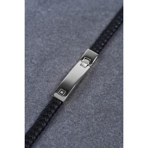 Bracelet souple christiano en acier 316l avec diamant blanc