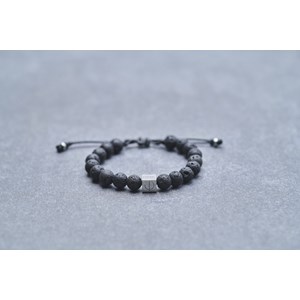 Bracelet souple orso en acier 316l avec lave noir