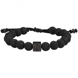 Bracelet souple orso en acier 316l avec lave noir