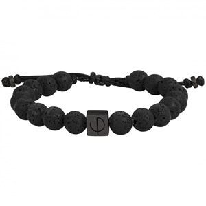 Bracelet souple orso en acier 316l avec lave noir