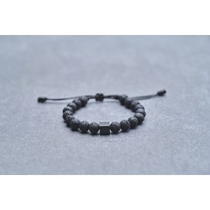 Bracelet souple orso en acier 316l avec lave noir