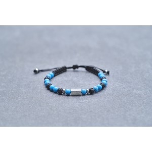 Bracelet souple dan en acier 316l avec turquoise bleu turquoise