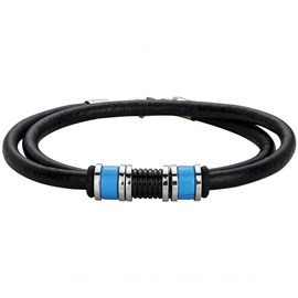 Bracelet souple moo en acier 316l avec turquoise bleu turquoise