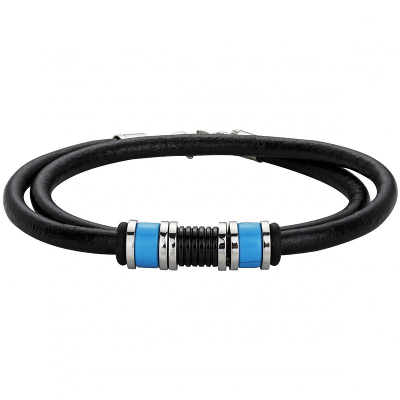 Bracelet souple moo en acier 316l avec turquoise bleu turquoise