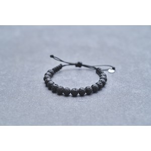 Bracelet souple hector en acier 316l avec lave noir