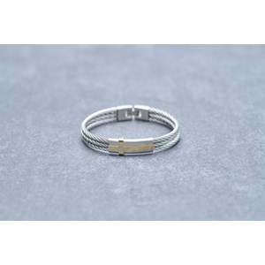 Bracelet semi-rigide cesar en acier 316l avec diamant blanc