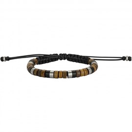 Bracelet souple edgar en acier 316l avec oeil de tigre marron