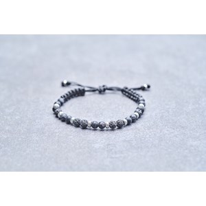 Bracelet souple abel en acier 316l avec lave noir