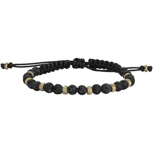 Bracelet souple abel en acier 316l avec lave noir