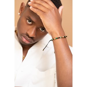 Bracelet souple walid en acier 316l avec oeil de tigre multicolore