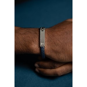 Bracelet souple simon en acier 316l avec diamant blanc