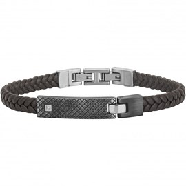Bracelet souple balthazar en acier 316l avec diamant blanc