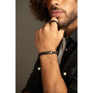 Bracelet souple sur cordon léon en acier 316l